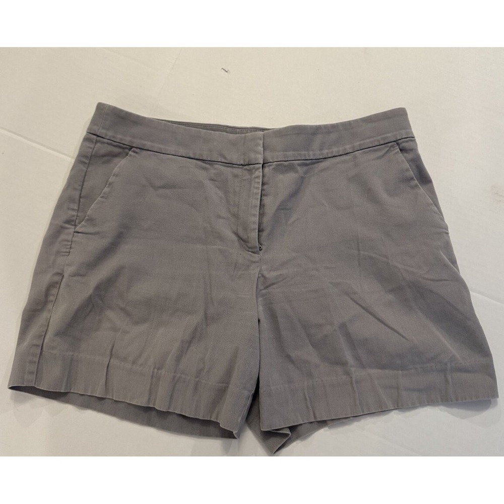 Ann Taylor LOFT Riviera Shorts Sz 8 Gray Chino 5” Inseam Pockets Cotton Stretch